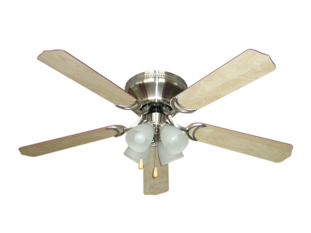 Craftmade Brilliante 4 Light BRC52BNK5C Ceiling Fan 52 - Brushed Polished Nickel, Ash/Mahogany/