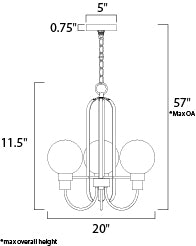 Maxim Bauhaus 30515CLBZSBR Chandelier Light - Bronze / Satin Brass