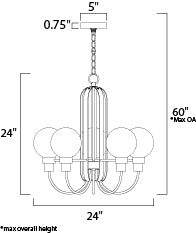 Maxim Bauhaus 30516CLBZSBR Chandelier Light - Bronze / Satin Brass