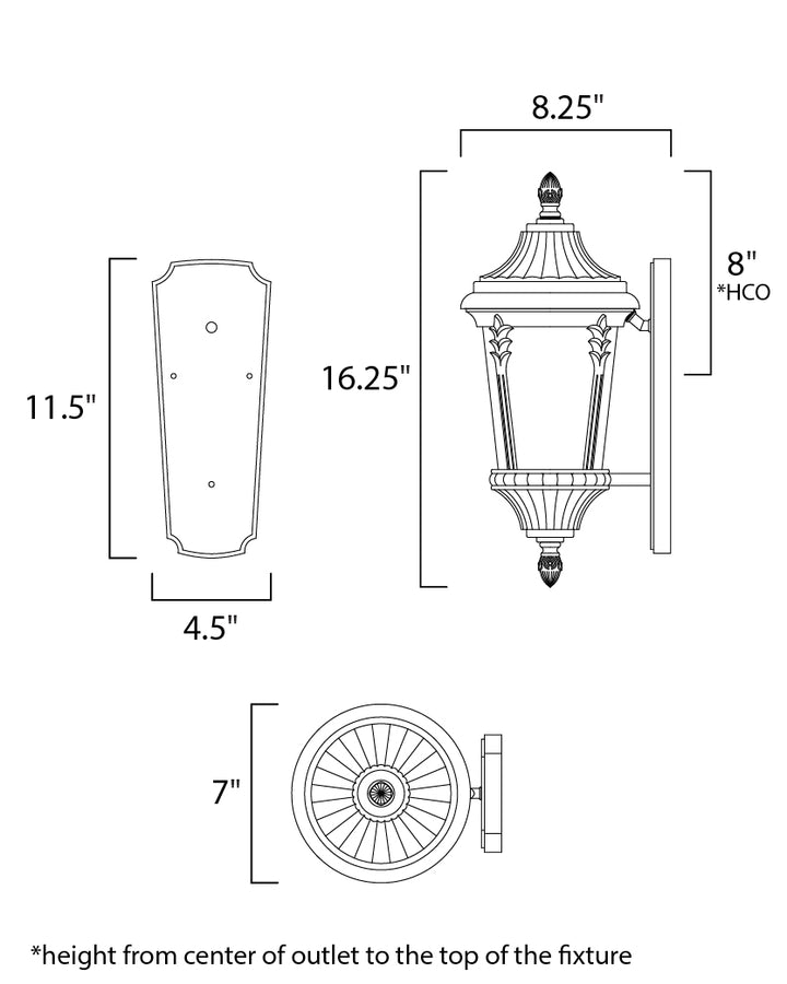 Maxim Lighting 3053WGBK  Sentry Outdoor Black