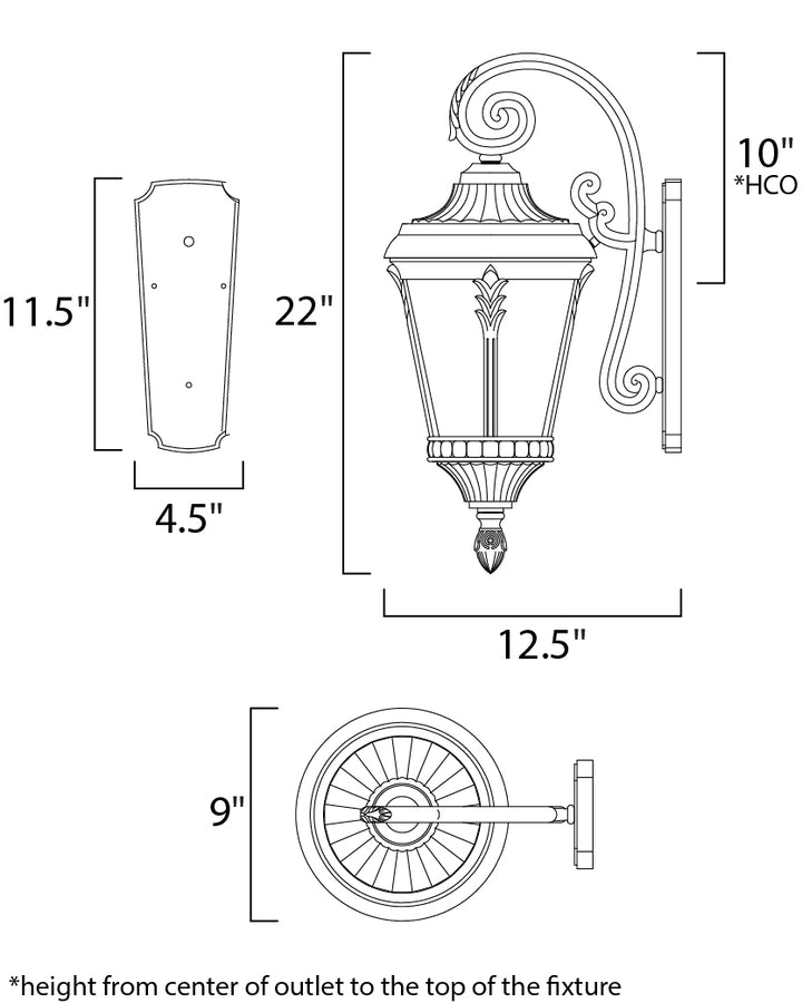 Maxim Lighting 3054WGBK  Sentry Outdoor Black