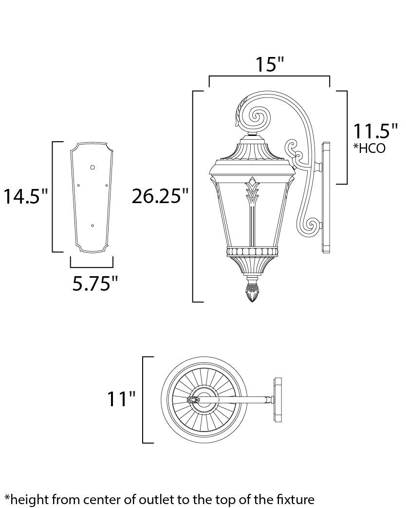 Maxim Lighting 3055WGBK  Sentry Outdoor Black