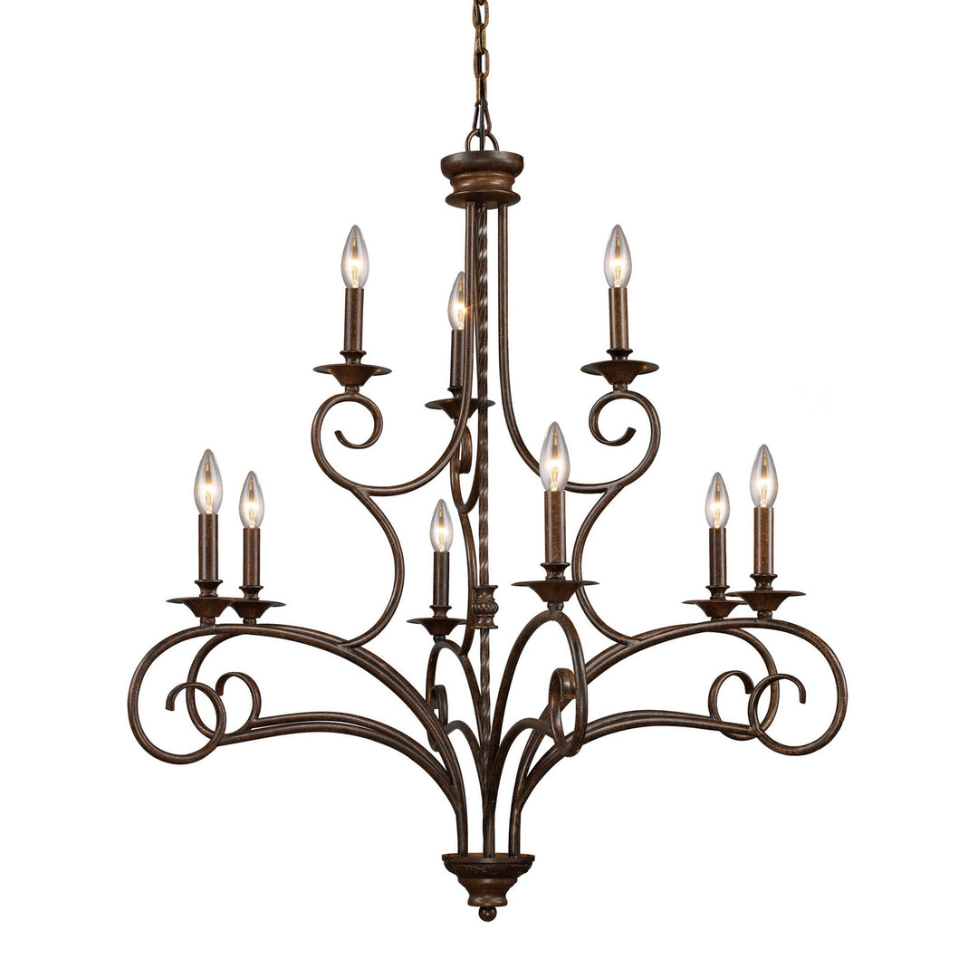 Elk Gloucester 15043/6+3 Chandelier Light - Weathered Bronze