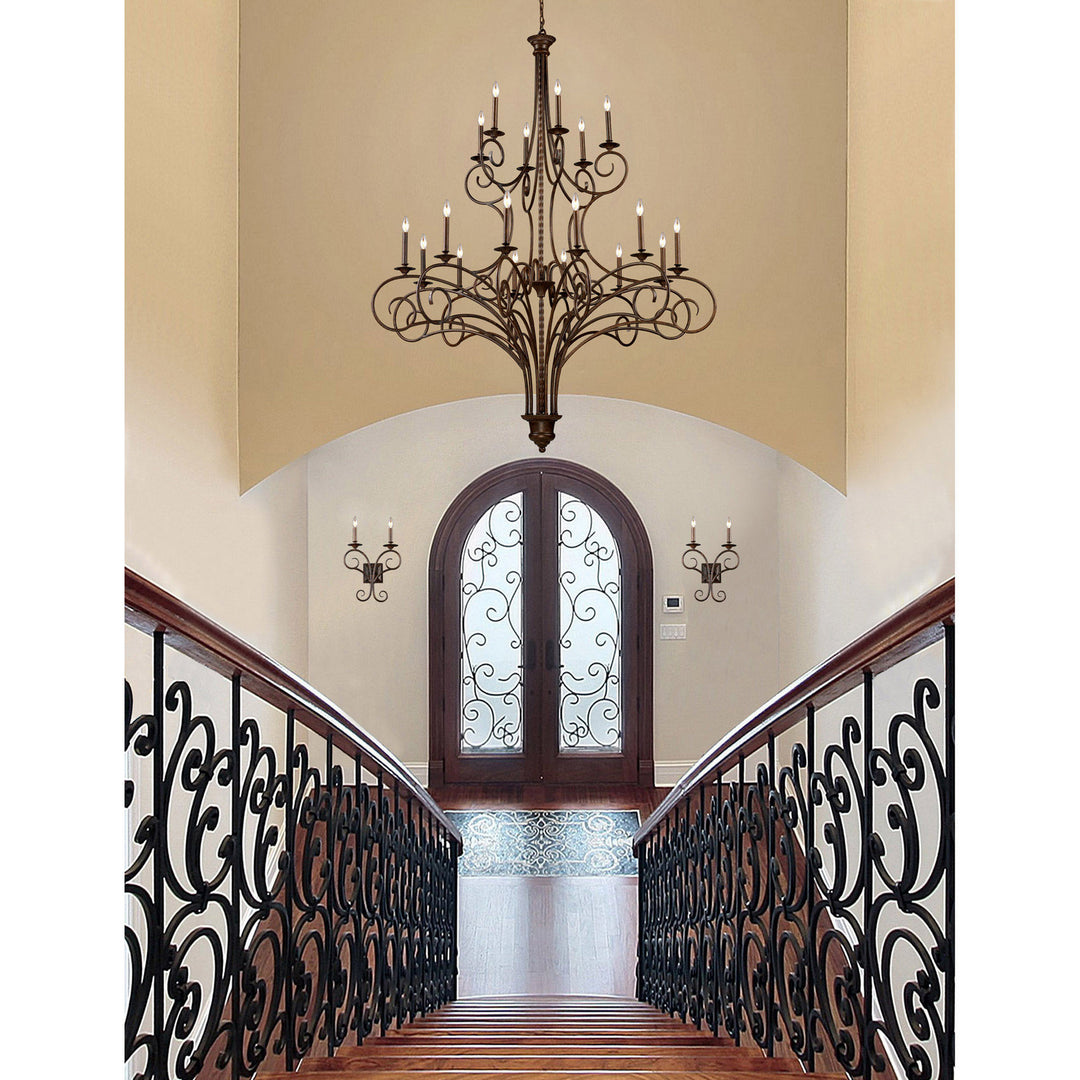 Elk Gloucester 15044/12+6 Chandelier Light - Weathered Bronze