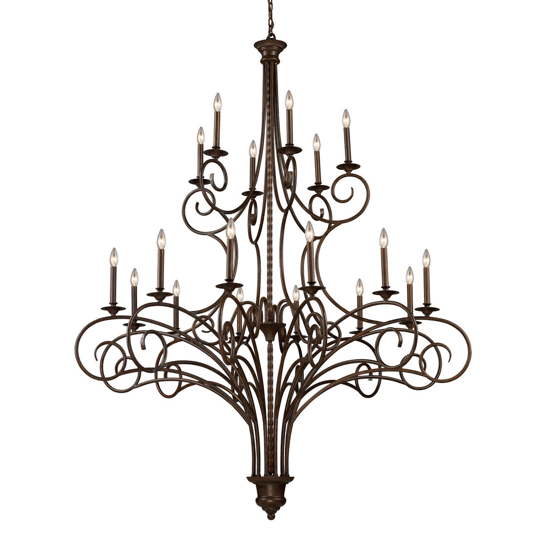 Elk Gloucester 15044/12+6 Chandelier Light - Weathered Bronze