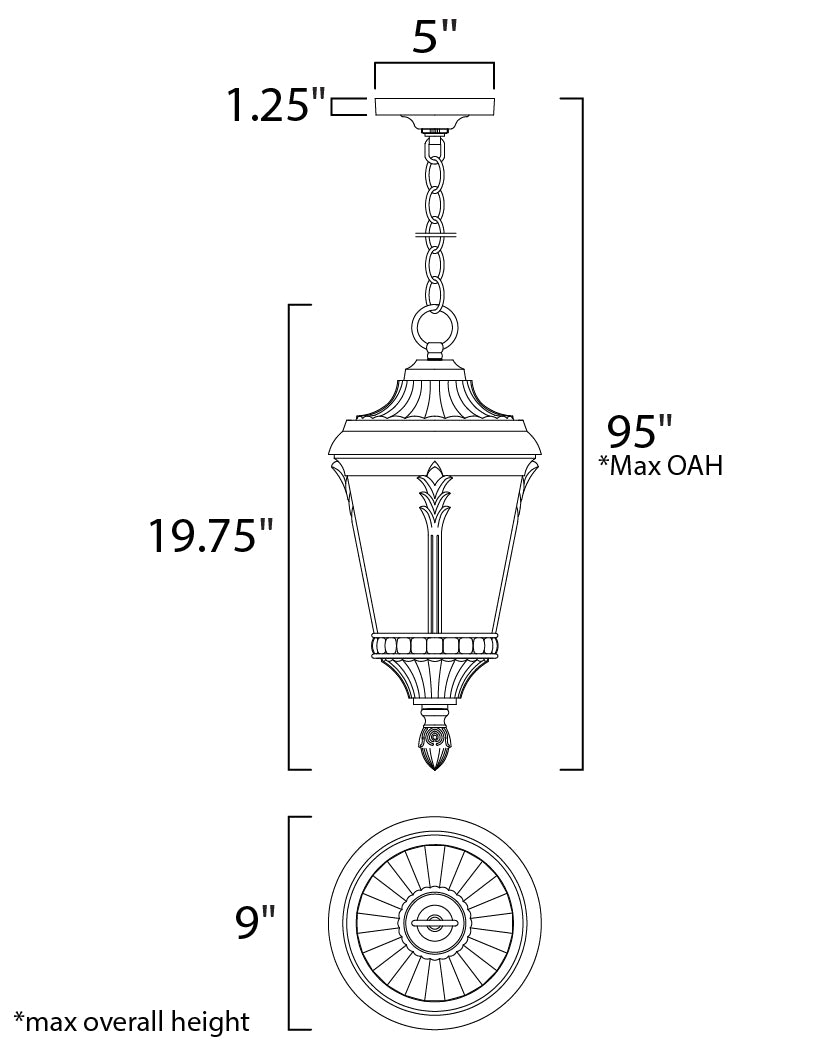 Maxim Lighting 3058WGBK  Sentry Outdoor Black