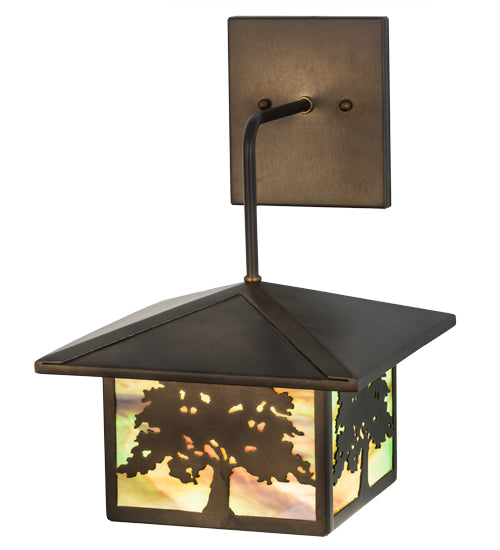 Meyda Tiffany Lighting 30603 Oak Tree One Light Wall Sconce Outdoor Copper/Antique/Verde