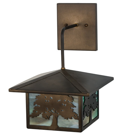 Meyda Tiffany Lighting 30603 Oak Tree One Light Wall Sconce Outdoor Copper/Antique/Verde