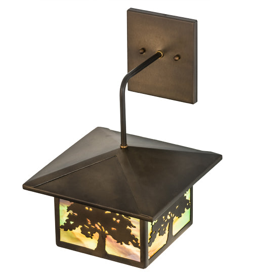 Meyda Tiffany Lighting 30603 Oak Tree One Light Wall Sconce Outdoor Copper/Antique/Verde