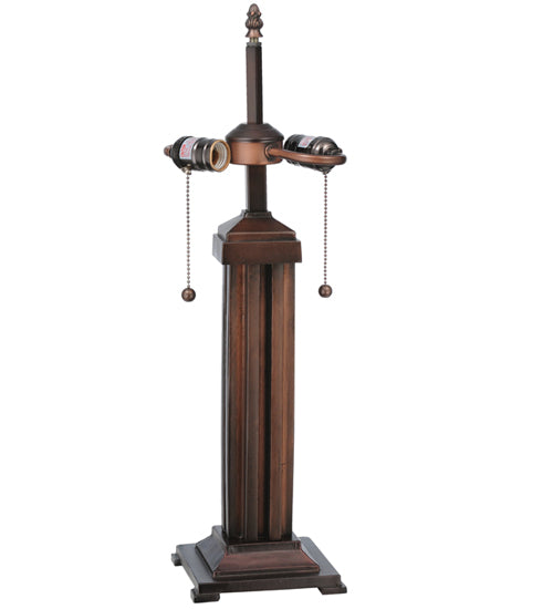 Meyda Tiffany Lighting 30695 Saratoga Two Light Table Base Hardware Lamp Bronze / Dark