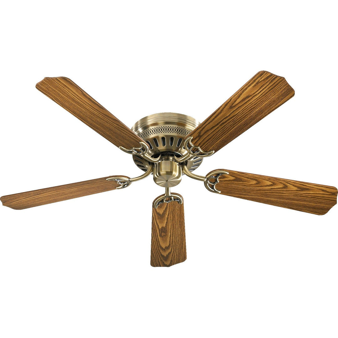 Quorum Custom Hugger 11525-4 Ceiling Fan - Antique Brass, Dark Oak/Medium Oak