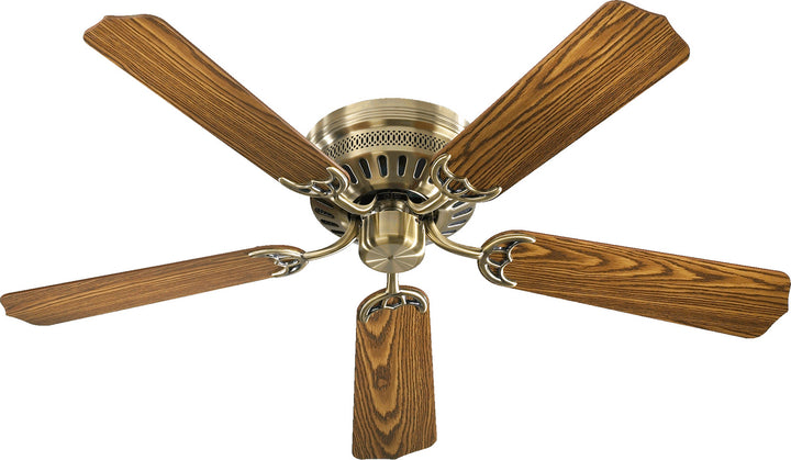 Quorum Custom Hugger 11525-4 Ceiling Fan - Antique Brass, Dark Oak/Medium Oak