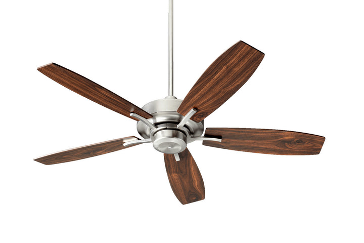 Quorum SOHO 64525-65 Ceiling Fan 52 in. - Satin Nickel, Satin Nickel/Walnut