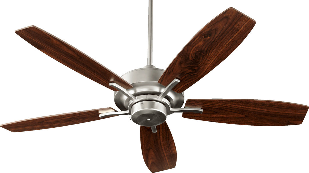 Quorum SOHO 64525-65 Ceiling Fan 52 in. - Satin Nickel, Satin Nickel/Walnut