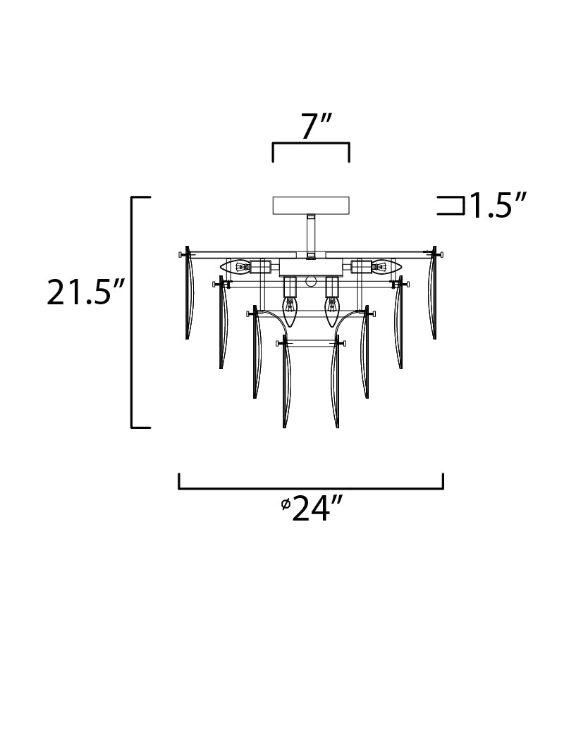 Maxim Glacier 30730CLWTPC Ceiling Light - White / Polished Chrome