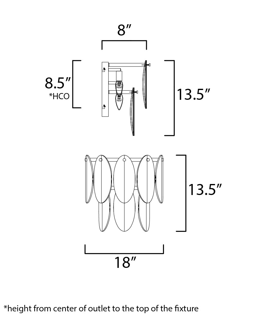 Maxim Glacier 30732CLWTPC Wall Sconce Light - White / Polished Chrome