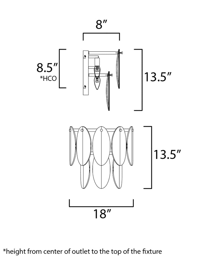 Maxim Glacier 30732CLWTPC Wall Sconce Light - White / Polished Chrome