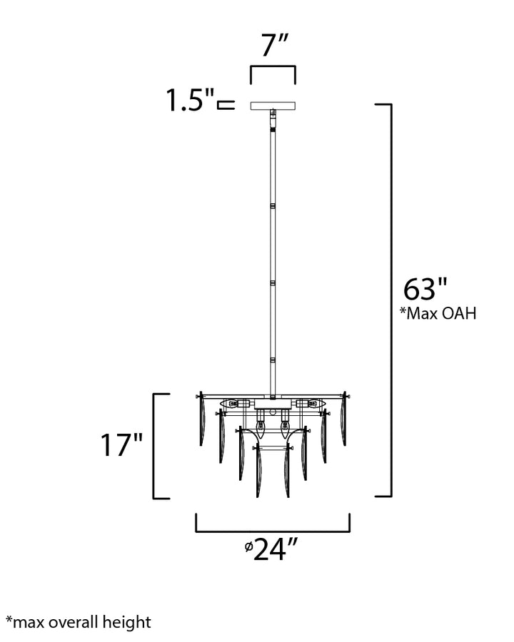 Maxim Glacier 30735CLWTPC Chandelier Light - White / Polished Chrome