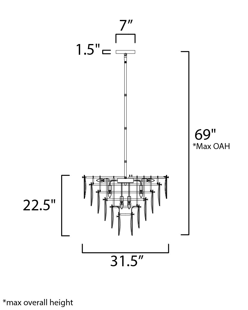 Maxim Glacier 30737CLWTPC Chandelier Light - White / Polished Chrome