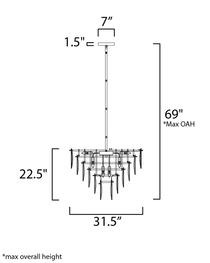 Maxim Glacier 30737CLWTPC Chandelier Light - White / Polished Chrome