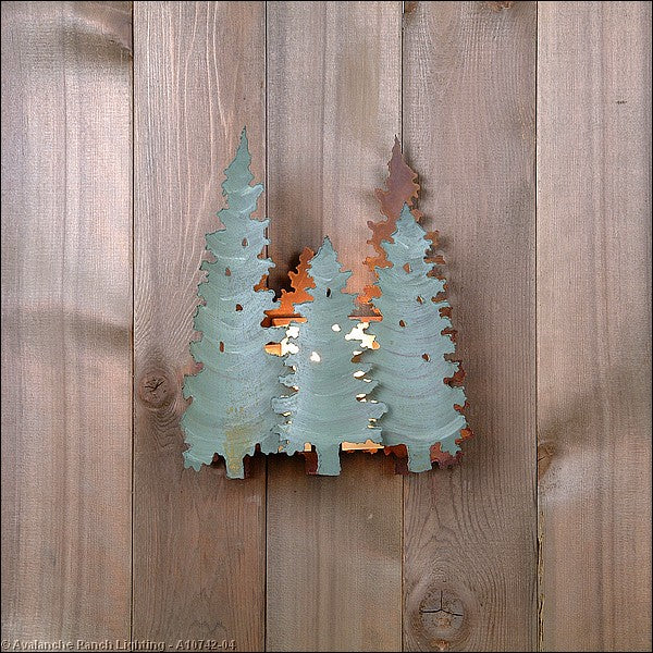 Avalanche Ranch Crestline-Pine Grove A10742-04 Wall Light - Pine Green/Rust Patina