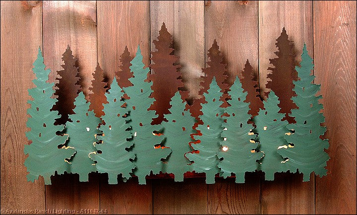 Avalanche Ranch Crestline-Pine Forest A11042-04 Wall Light - Pine Green/Rust Patina