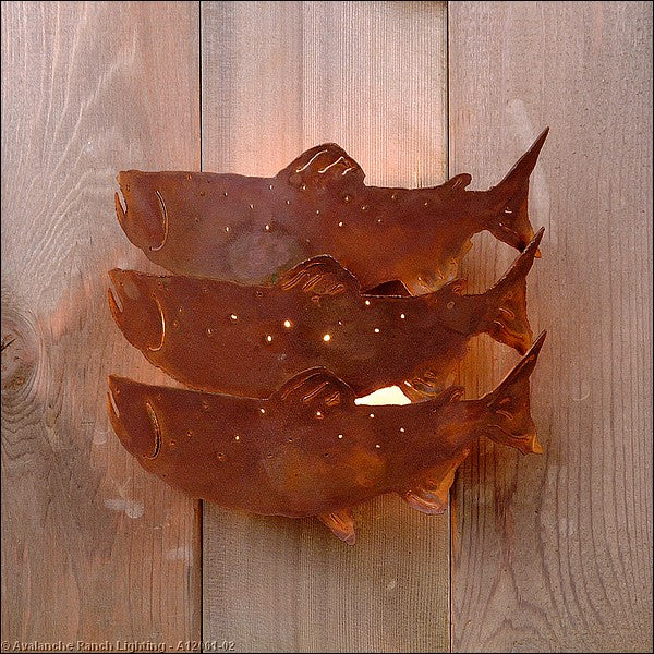 Avalanche Ranch Crestline-Salmon Run A12061-02 Wall Light - Rust Patina