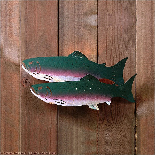Avalanche Ranch Crestline-Travelin Trout A12081-05 Wall Light - Rust Patina