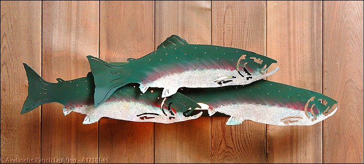 Avalanche Ranch Crestline-School of Trout A12181-05 Wall Light - Rust Patina