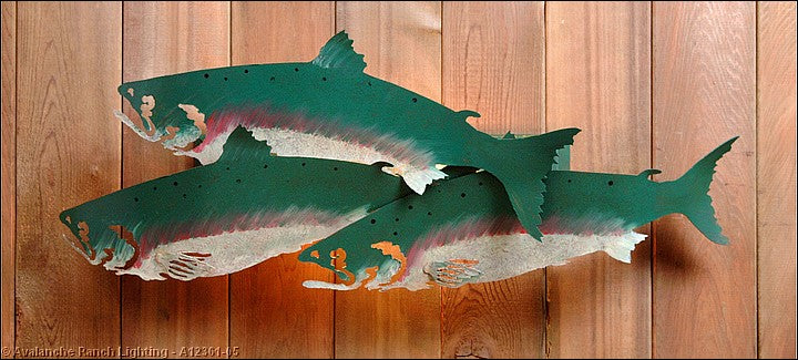 Avalanche Ranch Crestline-Coho Salmon A12361-05 Wall Light - Rust Patina