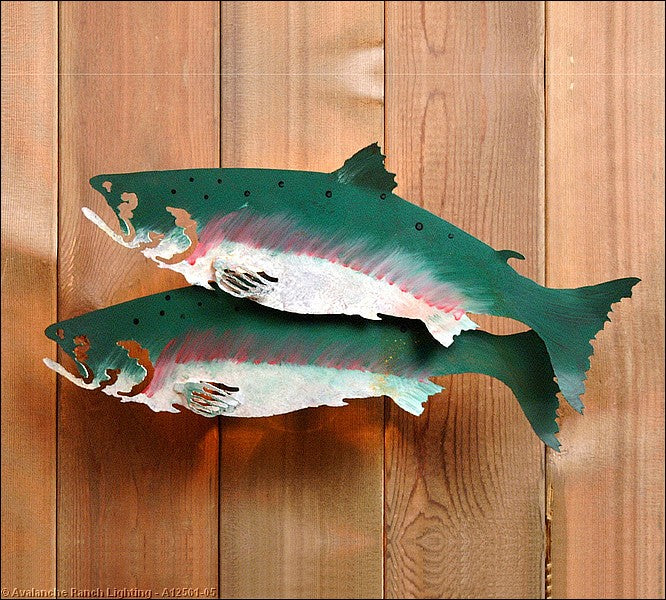 Avalanche Ranch Crestline-Saltwater Salmon A12561-05 Wall Light - Rust Patina