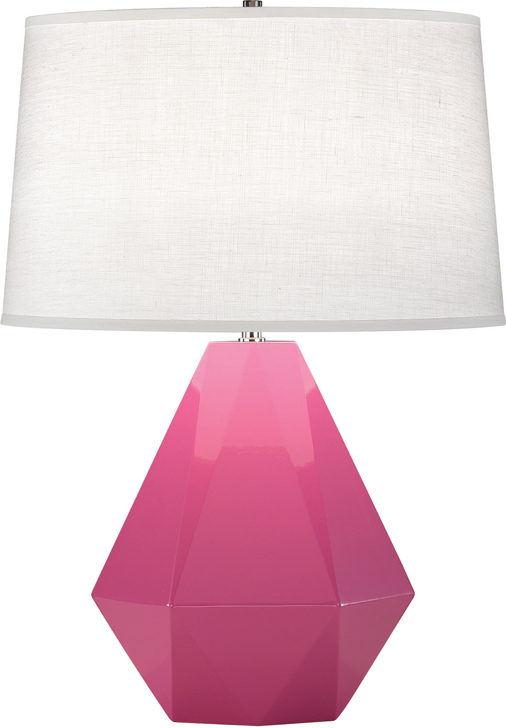 Robert Abbey Lighting 941 Delta Lamp Schiaparelli Pink Glazed W/Polished Nickel