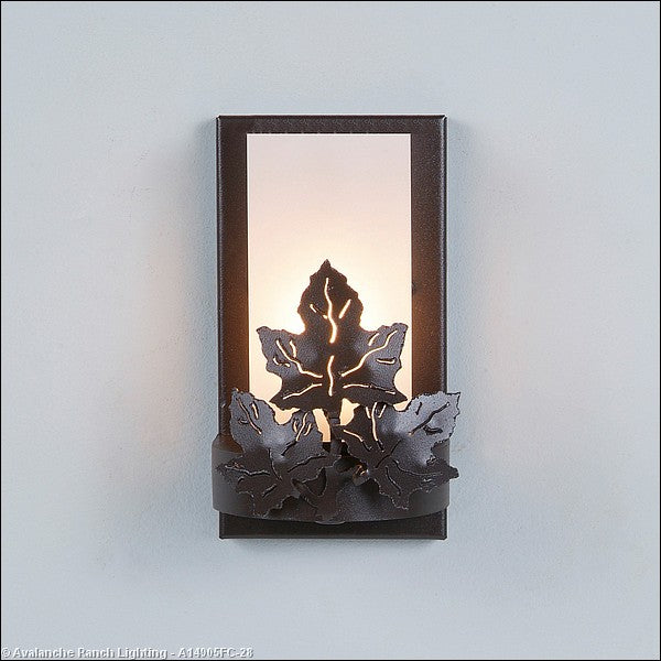 Avalanche Ranch Wisley-Maple Leaf Dark Bronze Metallic A14905FC-28 Wall Light - Dark Bronze Metallic