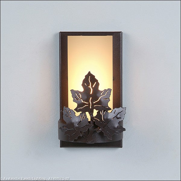 Avalanche Ranch Wisley-Maple Leaf Dark Bronze Metallic A14905TS-28 Wall Light - Dark Bronze Metallic