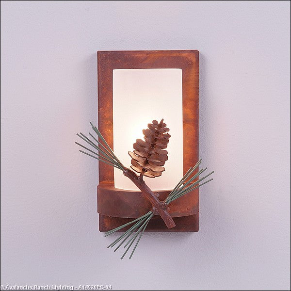 Avalanche Ranch Wisley-Pine Cone A14920FC-04 Wall Light - Pine Green/Rust Patina