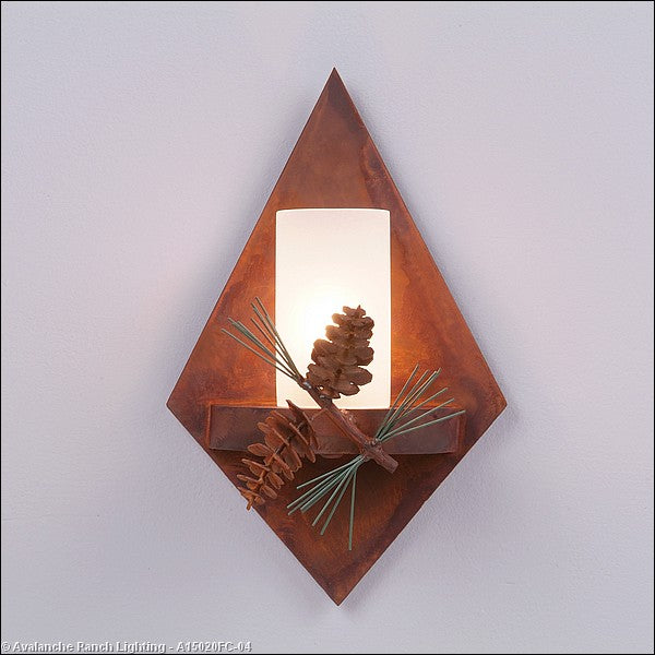 Avalanche Ranch Wisley-Pine Cone A15020FC-04 Wall Light - Pine Green/Rust Patina