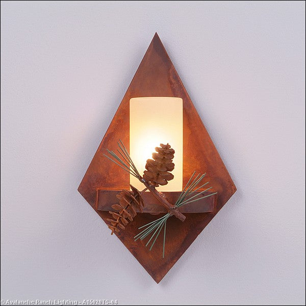 Avalanche Ranch Wisley-Pine Cone A15020TS-04 Wall Light - Pine Green/Rust Patina