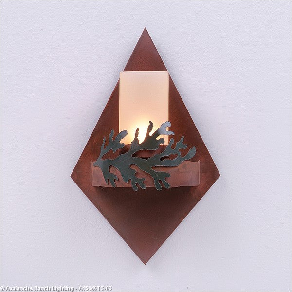 Avalanche Ranch Wisley-Cedar Bough A15049TS-03 Wall Light - Cedar Green/Rust Patina
