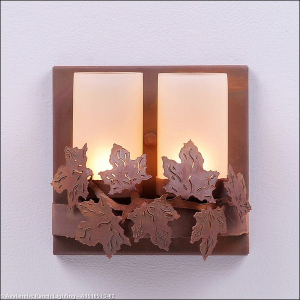 Avalanche Ranch Wisley-Maple Leaf Rust Patina A15105TS-02 Wall Light - Rust Patina