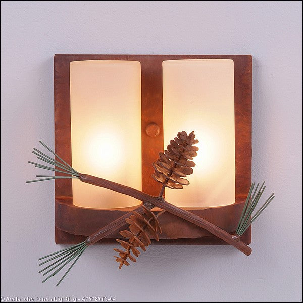 Avalanche Ranch Wisley-Pine Cone A15120TS-04 Wall Light - Pine Green/Rust Patina
