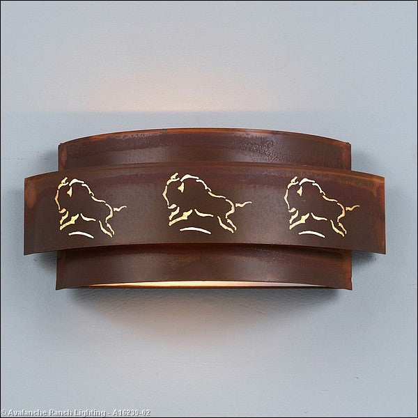 Avalanche Ranch Northridge-Bison A16239-02 Wall Light - Rust Patina