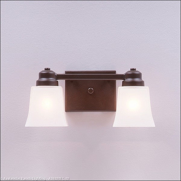Avalanche Ranch Woodland-Rustic Plain Dark Bronze Metallic A36201FC-28 Bath Vanity Light 13 in. wide - Dark Bronze Metallic