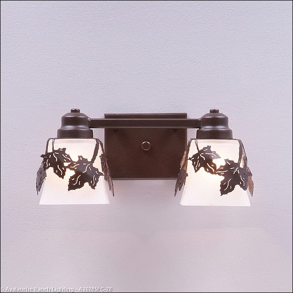 Avalanche Ranch Woodland-Maple Leaf Dark Bronze Metallic A36205FC-28 Bath Vanity Light 13 in. wide - Dark Bronze Metallic