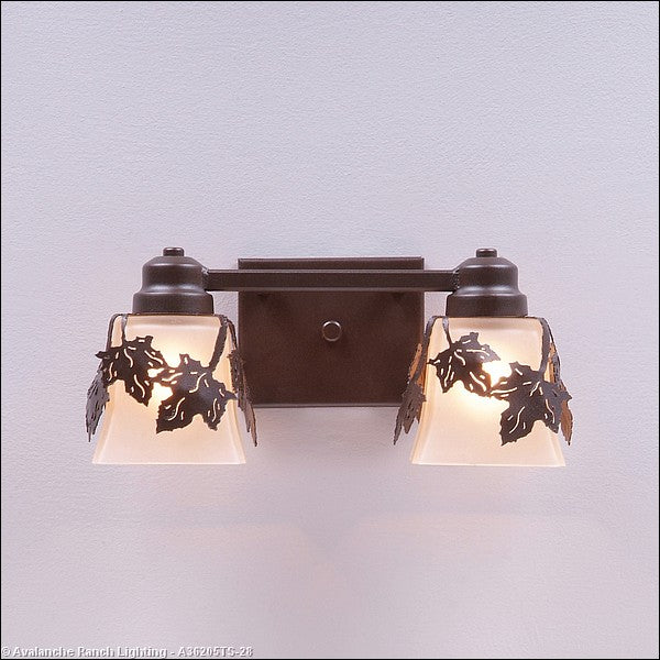 Avalanche Ranch Woodland-Maple Leaf Dark Bronze Metallic A36205TS-28 Bath Vanity Light 13 in. wide - Dark Bronze Metallic