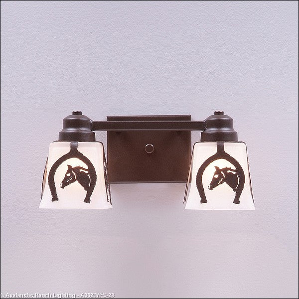 Avalanche Ranch Woodland-Horse Horseshoe A36217FC-28 Bath Vanity Light 13 in. wide - Dark Bronze Metallic