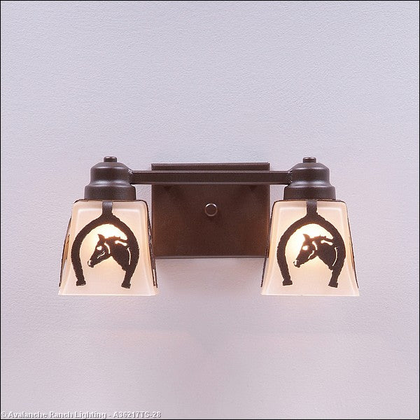 Avalanche Ranch Woodland-Horse Horseshoe A36217TS-28 Bath Vanity Light 13 in. wide - Dark Bronze Metallic