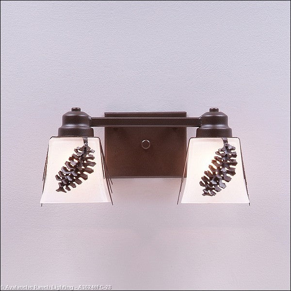 Avalanche Ranch Woodland-Spruce Cone A36240FC-28 Bath Vanity Light 13 in. wide - Dark Bronze Metallic