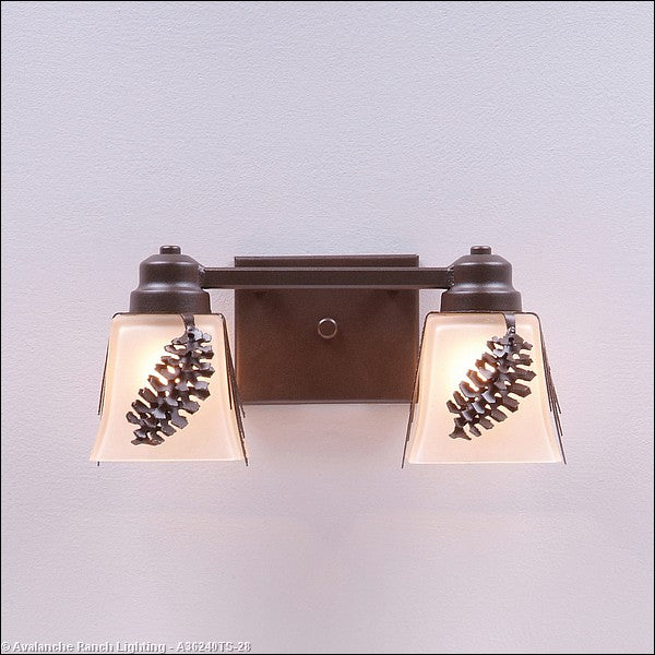 Avalanche Ranch Woodland-Spruce Cone A36240TS-28 Bath Vanity Light 13 in. wide - Dark Bronze Metallic