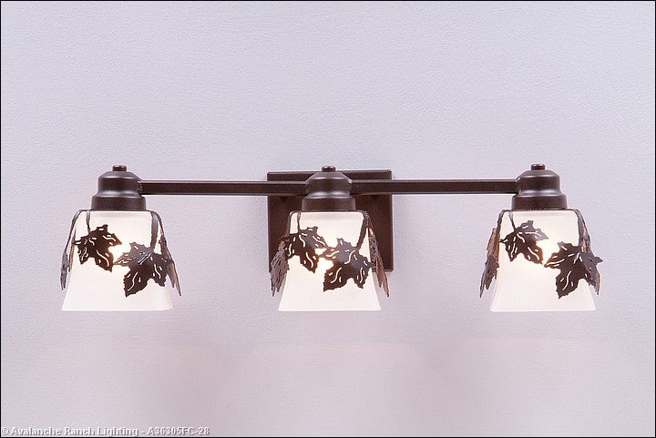 Avalanche Ranch Woodland-Maple Leaf Dark Bronze Metallic A36305FC-28 Bath Vanity Light 22 in. wide - Dark Bronze Metallic