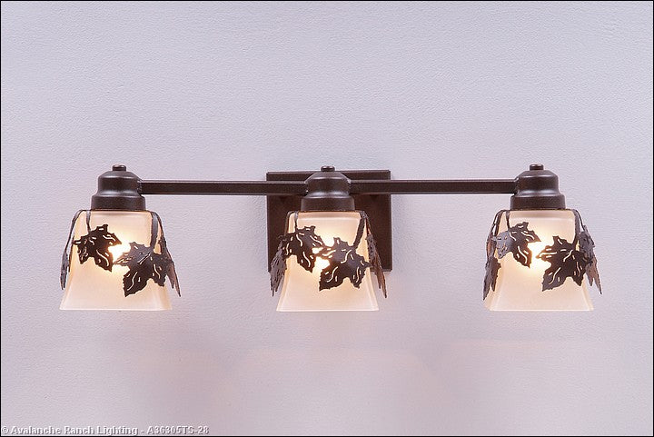 Avalanche Ranch Woodland-Maple Leaf Dark Bronze Metallic A36305TS-28 Bath Vanity Light 22 in. wide - Dark Bronze Metallic